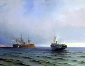 The Capture of the Turkish Navy on the Black Sea by Ivan Konstantinovich Aivazovsky Oil Painting
