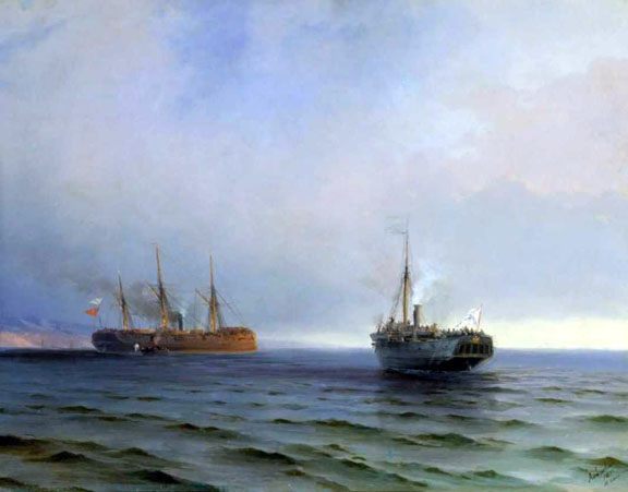 The Capture of the Turkish Navy on the Black Sea by Ivan Konstantinovich Aivazovsky - Hand-Painted Oil Painting Reproduction