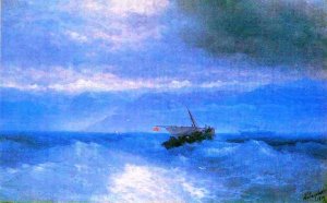 The Caucasian Range from the Sea by Ivan Konstantinovich Aivazovsky Oil Painting