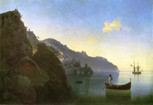 The Coast at Amalfi by Ivan Konstantinovich Aivazovsky Oil Painting