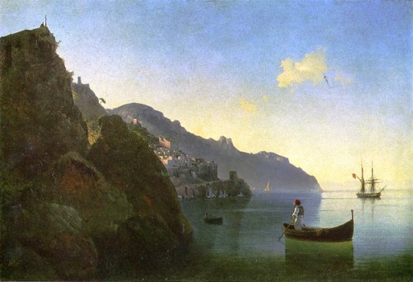 Main Product Photo of The Coast at Amalfi Painting by Ivan Konstantinovich Aivazovsky