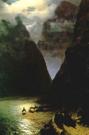 The Daryal Canyon by Ivan Konstantinovich Aivazovsky Oil Painting