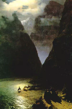 The Daryal Canyon by Ivan Konstantinovich Aivazovsky - Oil Painting Reproduction