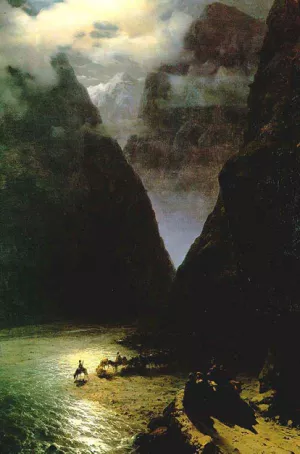 The Daryal Canyon by Ivan Konstantinovich Aivazovsky Oil Painting