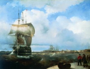 The Great Roads at Kronstadt by Ivan Konstantinovich Aivazovsky Oil Painting