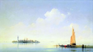 The Harbor of Venice, the Island of San-Georgio by Ivan Konstantinovich Aivazovsky Oil Painting