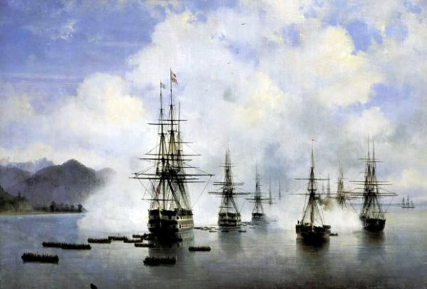 The Landing of Raevsky N. N. near Subashi by Ivan Konstantinovich Aivazovsky - Hand-Painted Oil Painting Reproduction