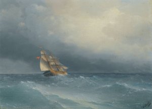 The Lifting Storm by Ivan Konstantinovich Aivazovsky Oil Painting