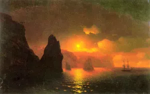 The Monastery of Saint George, Cape Fiolent by Ivan Konstantinovich Aivazovsky - Oil Painting Reproduction