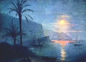 The Nice at Night Oil painting by Ivan Konstantinovich Aivazovsky