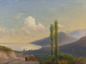 The Road To Gurzuf, Crimea by Ivan Konstantinovich Aivazovsky Oil Painting