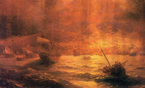 The Ruins of Pompei by Ivan Konstantinovich Aivazovsky - Hand-Painted Oil Painting Reproduction