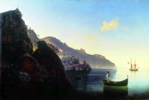The Seashore of Amalfi by Ivan Konstantinovich Aivazovsky Oil Painting