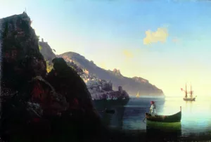 The Seashore of Amalfi by Ivan Konstantinovich Aivazovsky Oil Painting