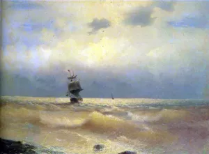 The Ship near the Coast by Ivan Konstantinovich Aivazovsky Oil Painting