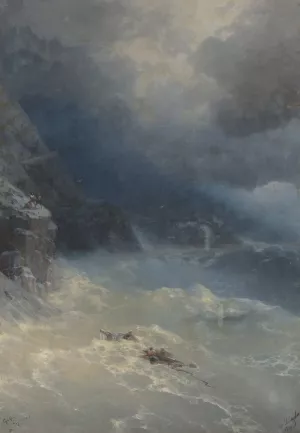 The Storm at Cape Aya Oil painting by Ivan Konstantinovich Aivazovsky