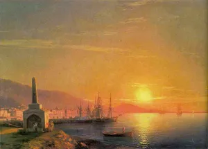 The Sunrise in Feodosiya by Ivan Konstantinovich Aivazovsky - Oil Painting Reproduction