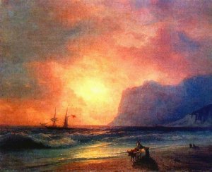 The Sunset on Sea by Ivan Konstantinovich Aivazovsky Oil Painting