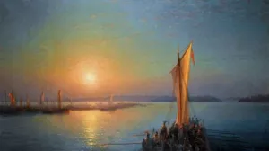 The Varangians on the Dnieper by Ivan Konstantinovich Aivazovsky - Oil Painting Reproduction