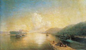 The Volga near Zhigulevskie Hill by Ivan Konstantinovich Aivazovsky Oil Painting