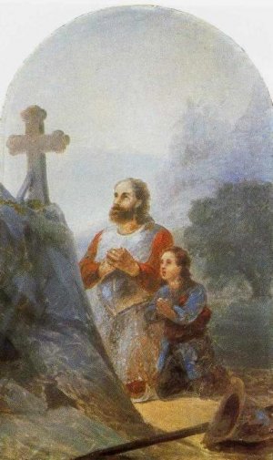 The Vow Before Avaraisk Battle also known as The Military Leader Vartan Mamikonian by Ivan Konstantinovich Aivazovsky Oil Painting