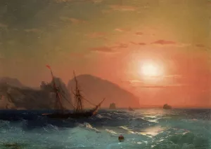 View of The Ayu Dag, Crimea by Ivan Konstantinovich Aivazovsky - Oil Painting Reproduction