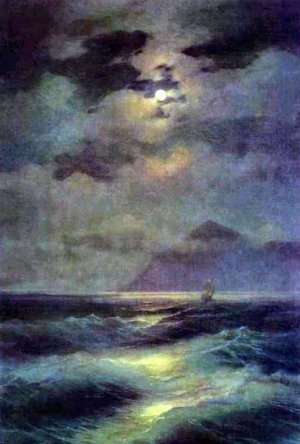 View of the Sea by Moonlight by Ivan Konstantinovich Aivazovsky Oil Painting