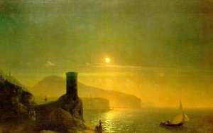 View of Vico near Naples by Ivan Konstantinovich Aivazovsky Oil Painting