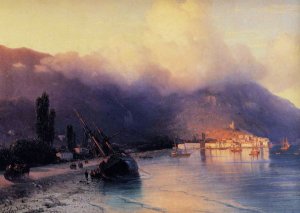 View of Yalta Detail by Ivan Konstantinovich Aivazovsky Oil Painting