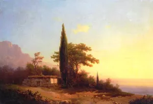 View on Crimea by Ivan Konstantinovich Aivazovsky - Oil Painting Reproduction