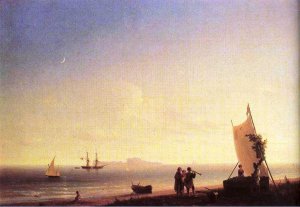 View on the Capri by Ivan Konstantinovich Aivazovsky Oil Painting