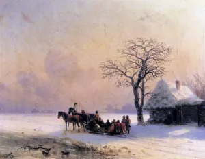 Winter Scene in Little Russia by Ivan Konstantinovich Aivazovsky Oil Painting