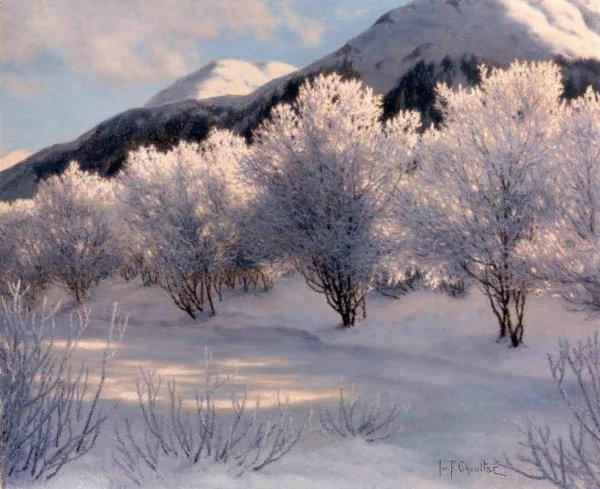 Hiver, Haute Savoie, Suisse by Ivan Fedorovich Choultse - Hand-Painted Oil Painting Reproduction