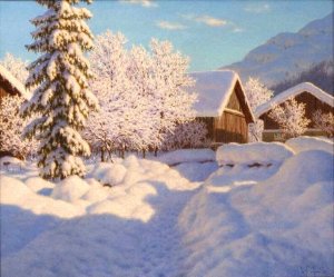 Janvier Chamonix, Haute Savoie by Ivan Fedorovich Choultse Oil Painting