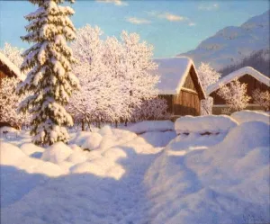 Janvier Chamonix, Haute Savoie painting by Ivan Fedorovich Choultse