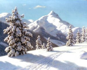 Pines in the Snow Oil painting by Ivan Fedorovich Choultse