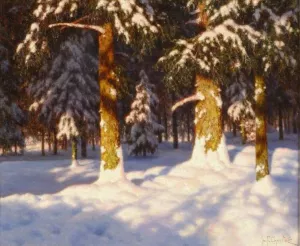 Sunlit Forest Interior by Ivan Fedorovich Choultse - Oil Painting Reproduction