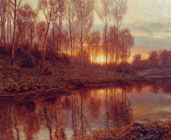 Sunset and River by Ivan Fedorovich Choultse - Hand-Painted Oil Painting Reproduction
