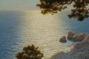 Sur La Corniche (Cote d'Azur) Detail by Ivan Fedorovich Choultse Oil Painting