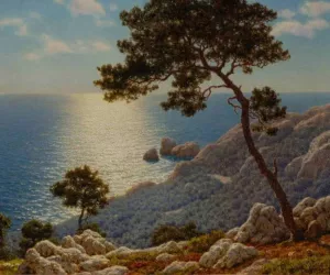 Sur La Corniche (Cote d'Azur) by Ivan Fedorovich Choultse Oil Painting