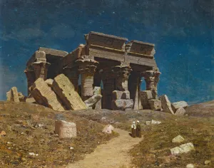 The Ruined Temple Of Kom Ombo, Egypt by Ivan Fedorovich Choultse Oil Painting