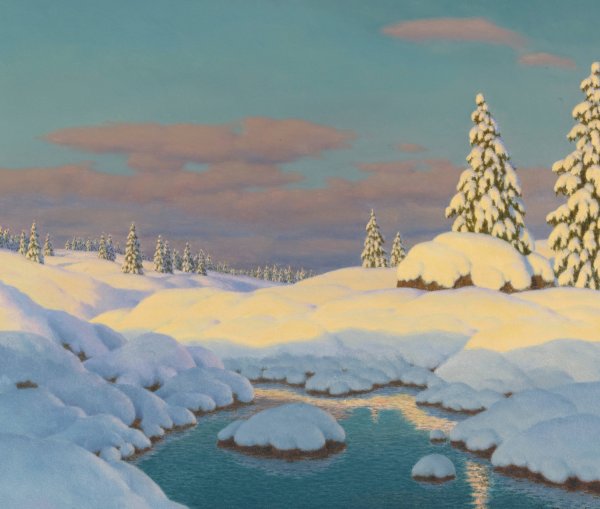 Winter Landscape by Ivan Fedorovich Choultse - Hand-Painted Oil Painting Reproduction