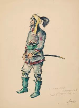 Aktor Kasim Konstanty Muchutdinowicz Muchutdinow Oil painting by Ivan Ivanec
