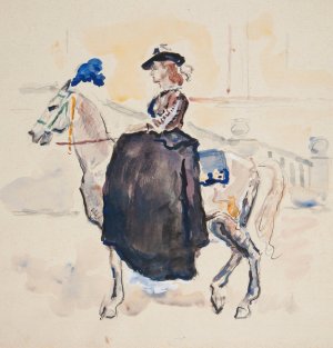 Amazonka na koniu w stroju historycznym by Ivan Ivanec Oil Painting