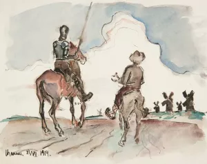 Don Kichot i Sancho Pansa by Ivan Ivanec Oil Painting