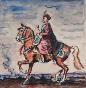 Hetman na koniu by Ivan Ivanec Oil Painting