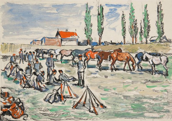 Main Product Photo of Odpoczynek kawalerzystow  Painting by Ivan Ivanec