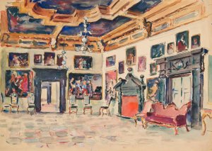 Pokoj Karmazynowy w Palacu w Podhorcach by Ivan Ivanec Oil Painting