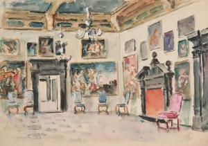 Pokoj Karmazynowy w Palacu w Podhorcach by Ivan Ivanec Oil Painting