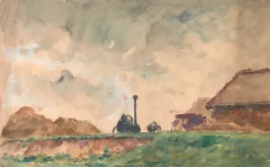 Prace polowe na wsi by Ivan Ivanec Oil Painting